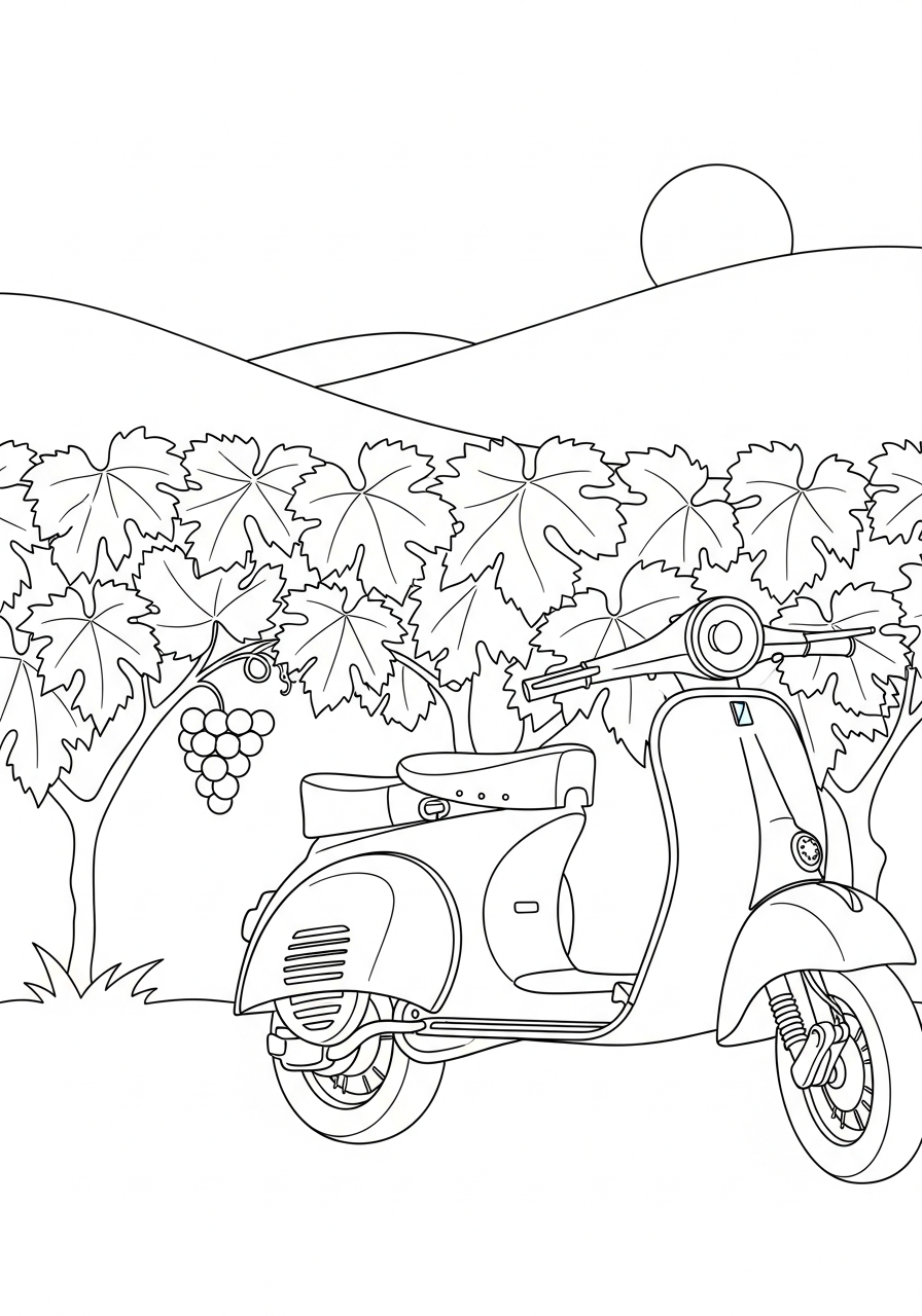 immagini da colorare Vespa gratis