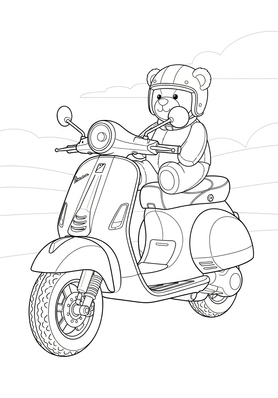 disegni Vespa da colorare pdf