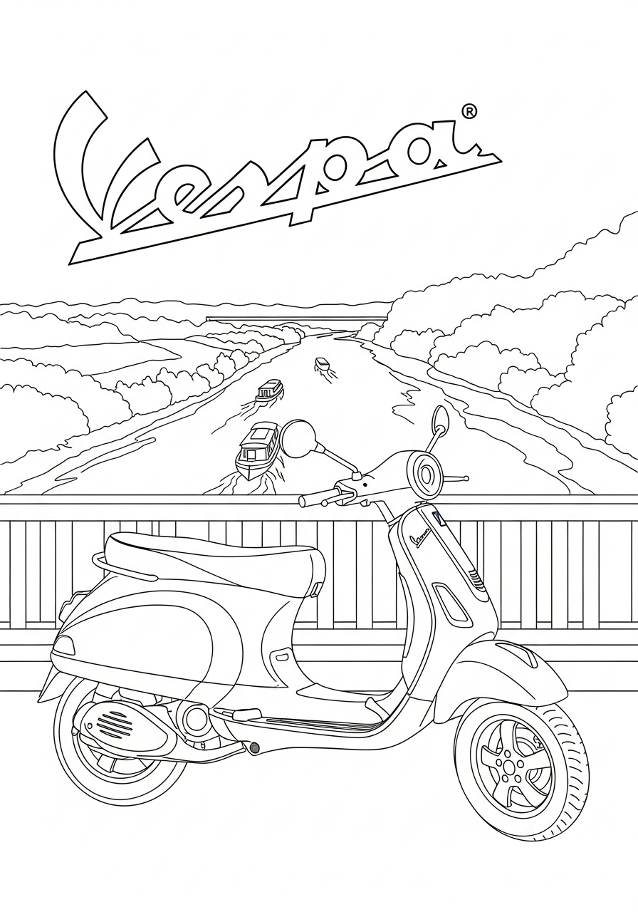 da colorare Vespa disegno facile bambini