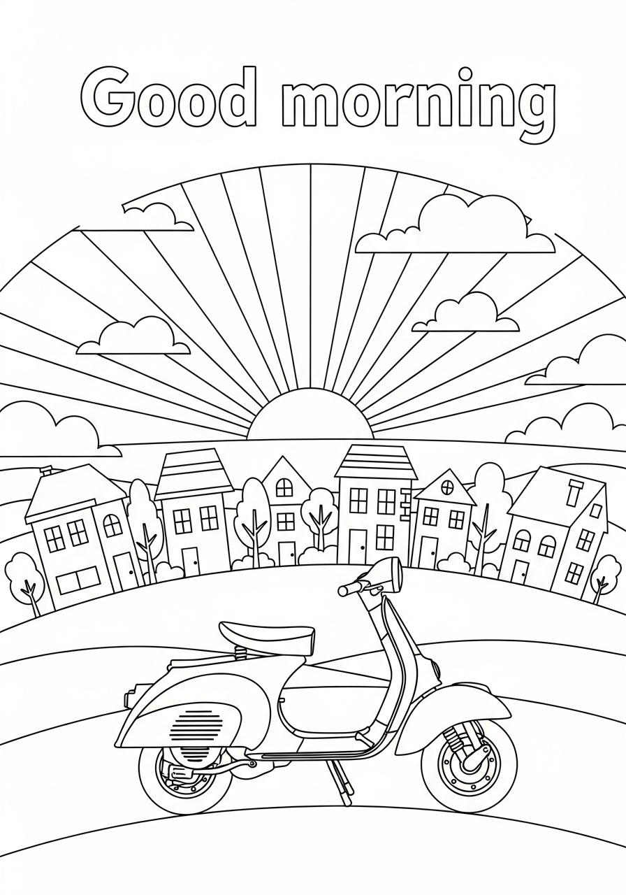 Vespa da stampare e colorare gratis