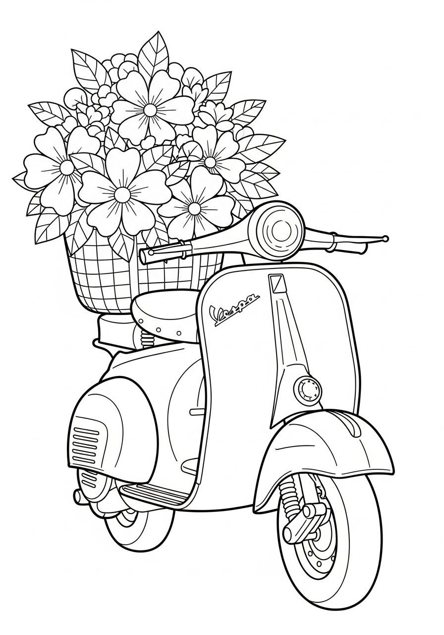 immagini Vespa da colorare e stampare