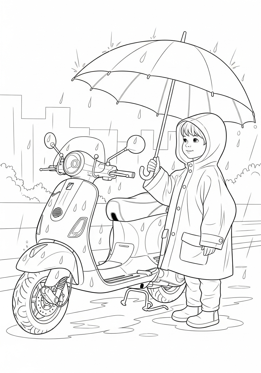 Vespa da colorare e stampare a4