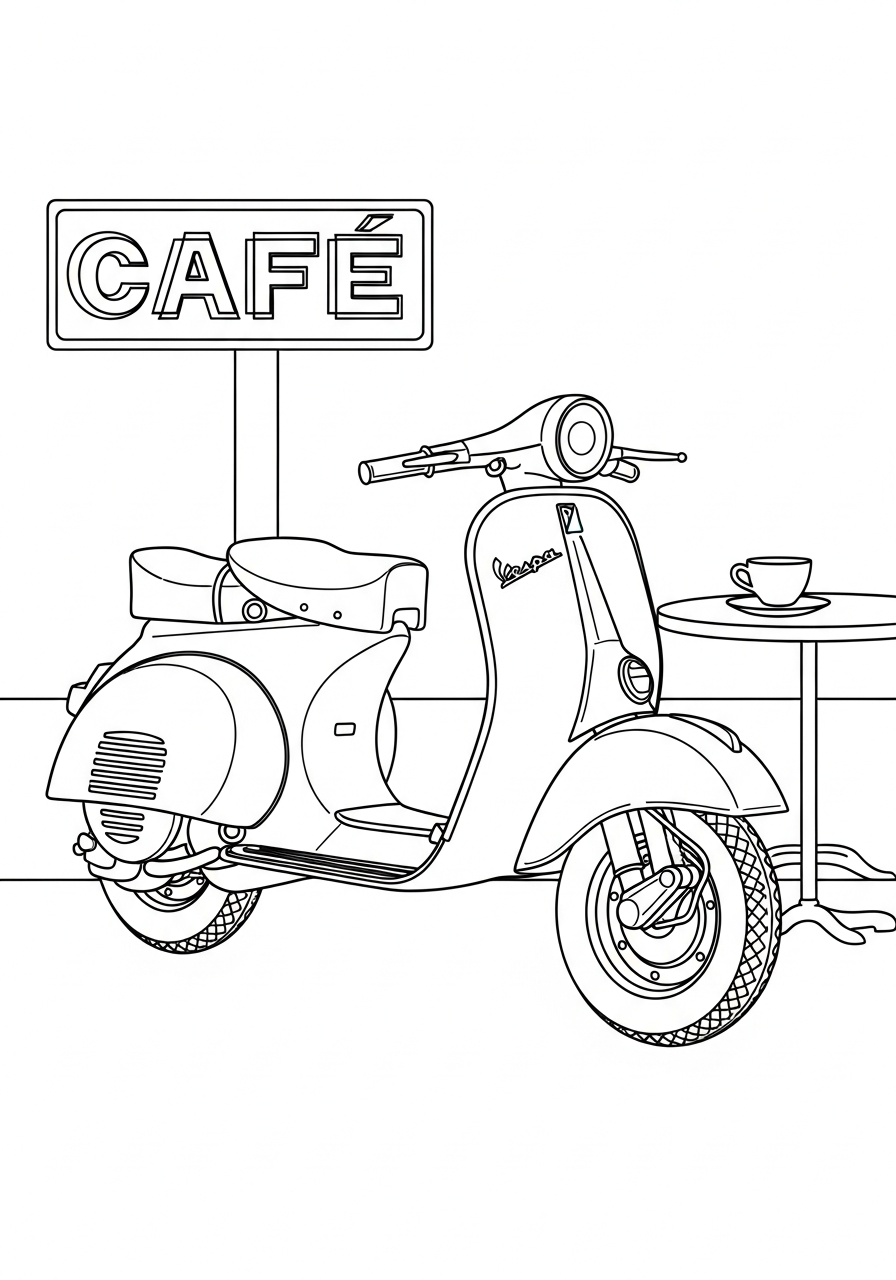 immagini di Vespa da stampare e colorare 1