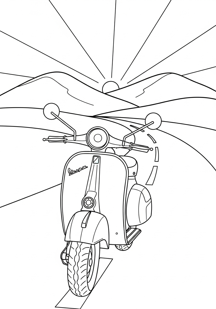 Vespa da colorare e stampare pdf