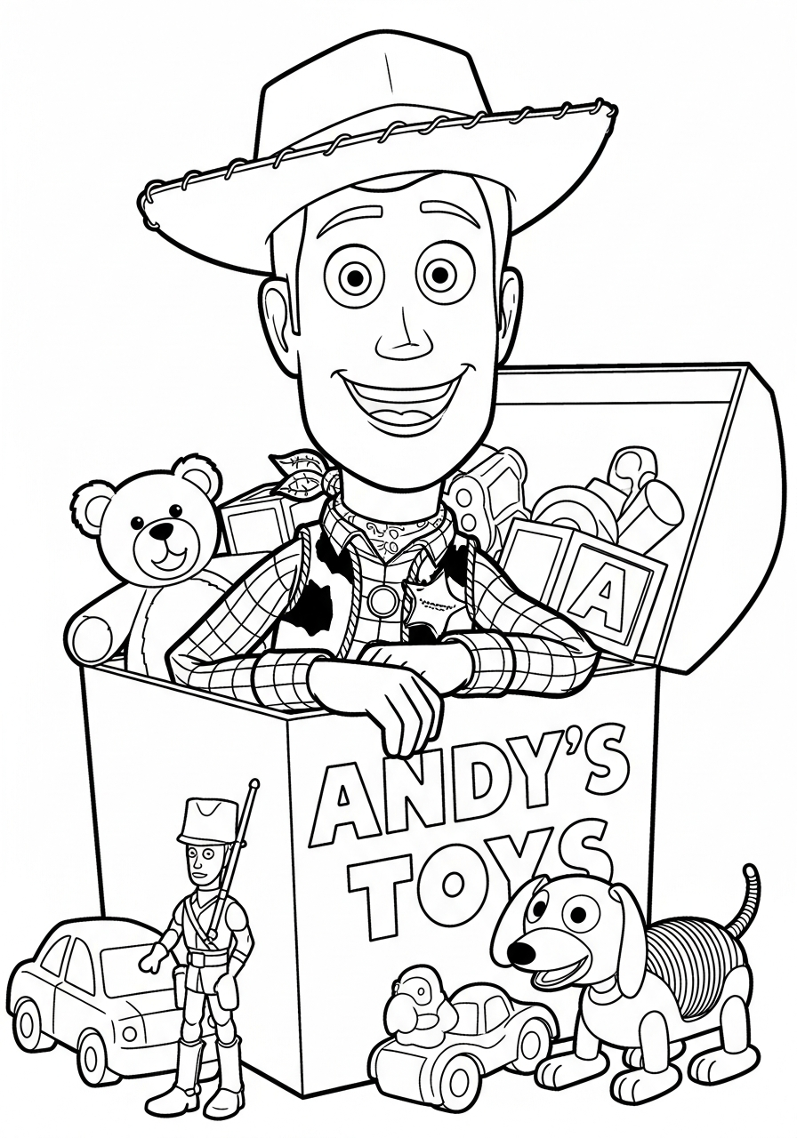 Woody 12 disegni facili di Woody da colorare