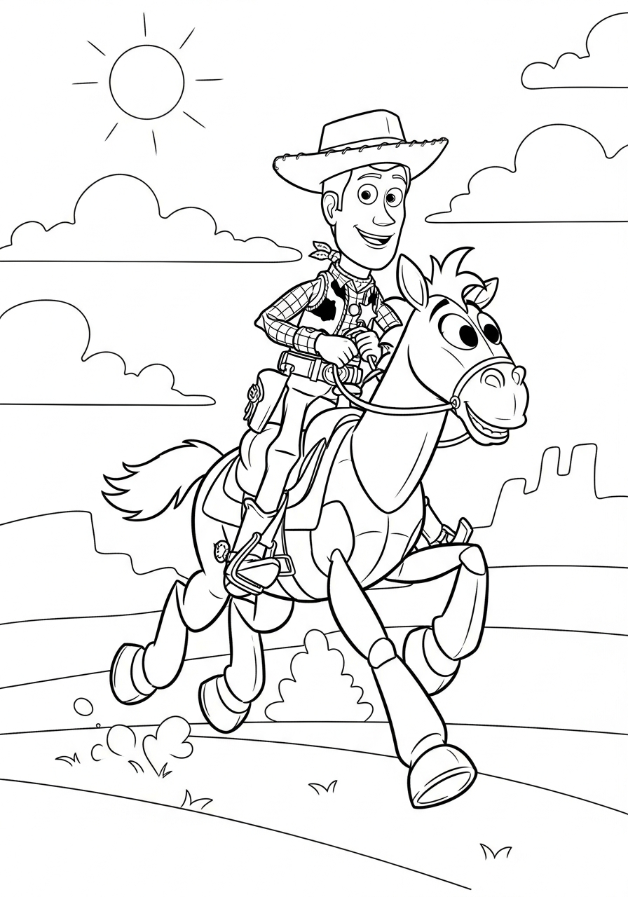 Woody 23 Woody disegno facile da colorare