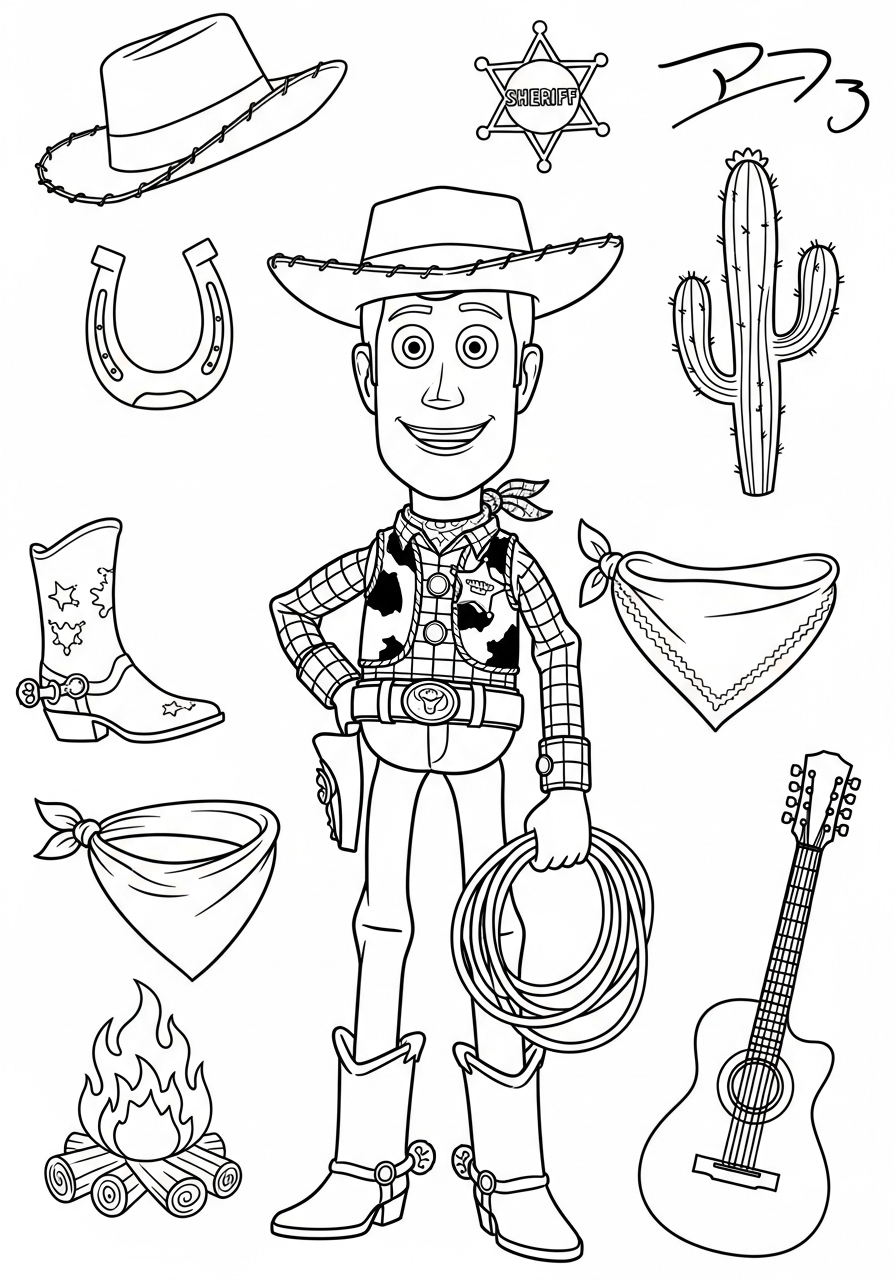 Woody 3 immagine da colorare Woody