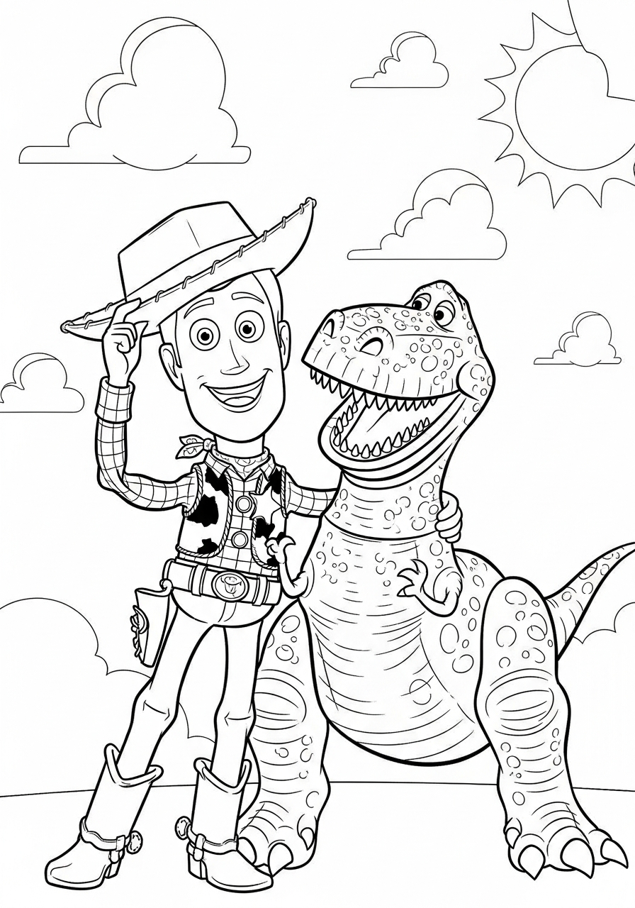 Woody 18 da colorare Woody disegno facile bambini 1