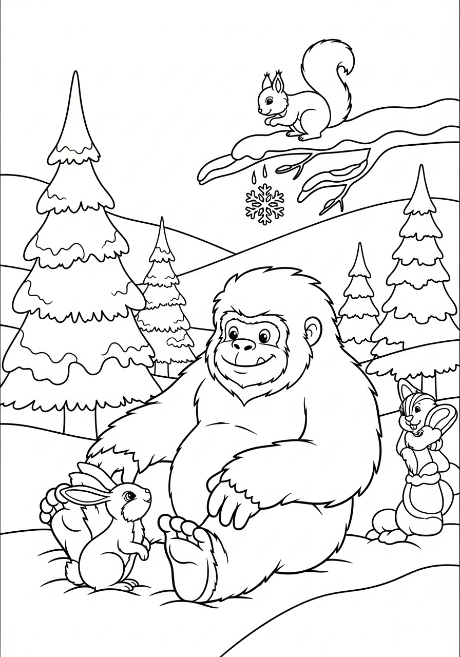 Yeti immagini da colorare per bambini