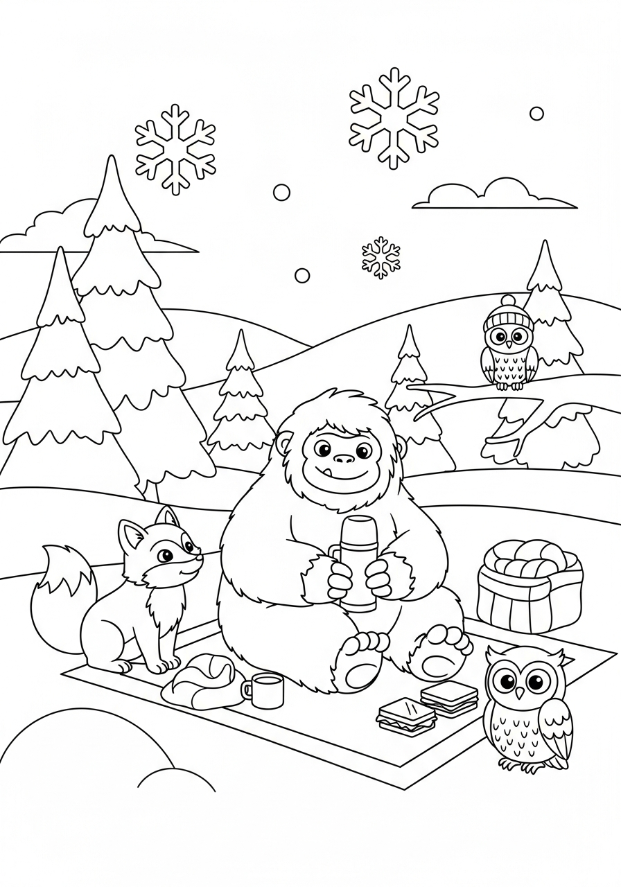 disegni Yeti facili da colorare 1