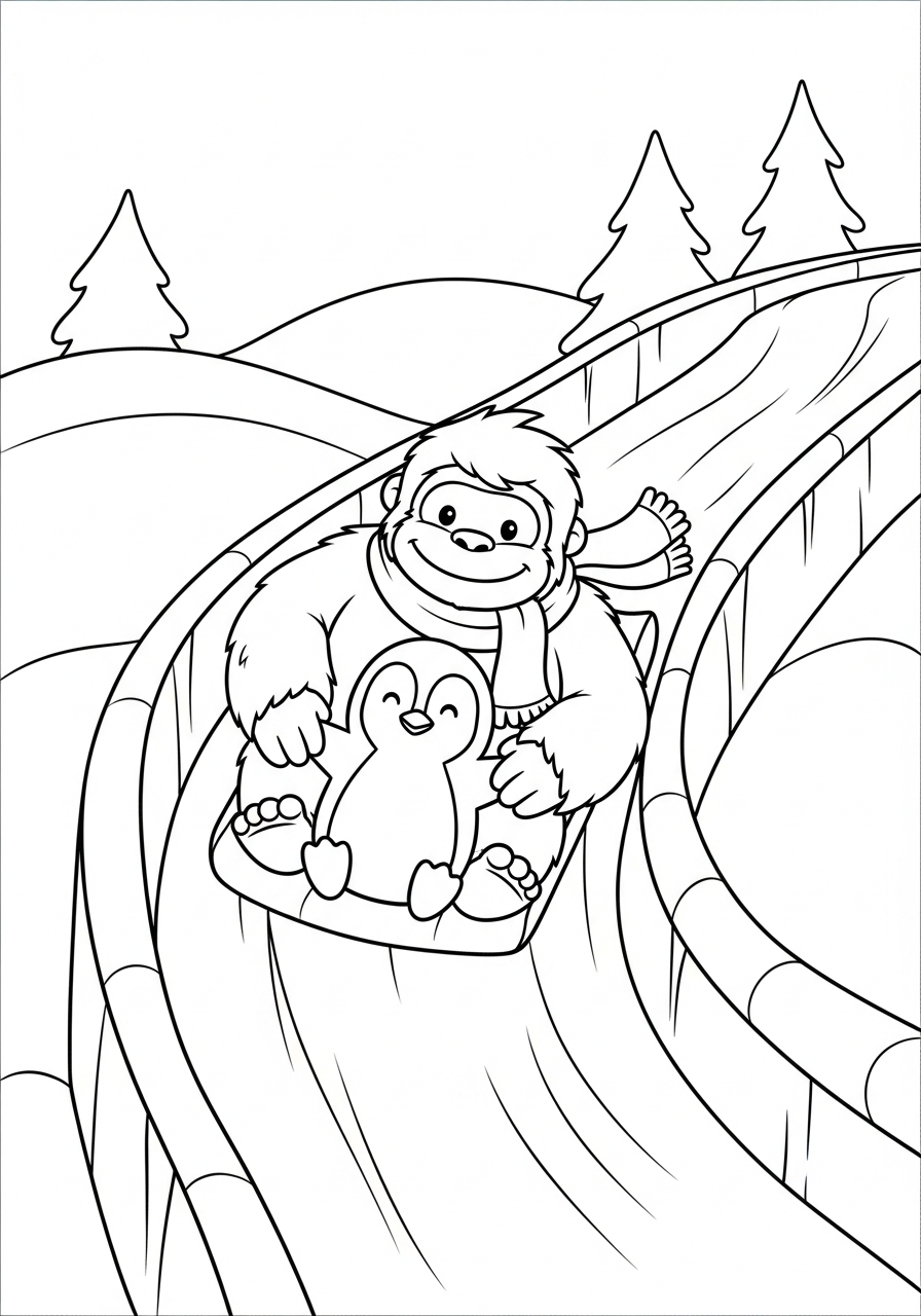 Yeti disegno da colorare facile