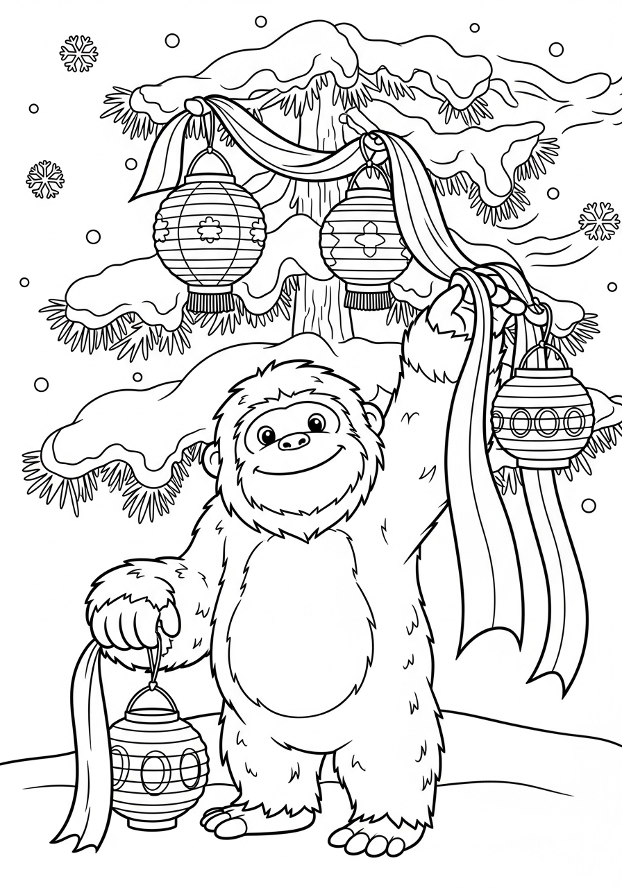 immagini di Yeti da colorare per bambini