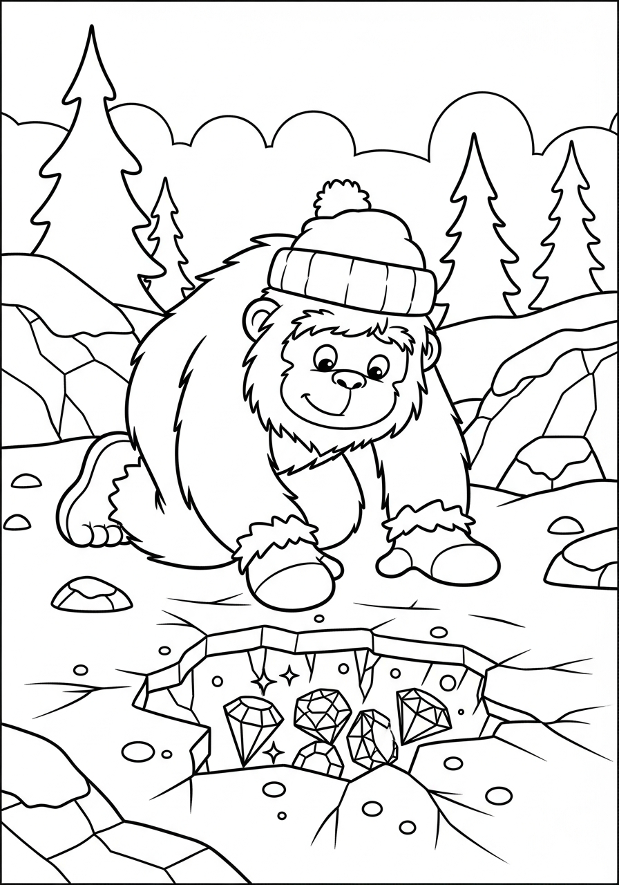 disegni da colorare Yeti pdf