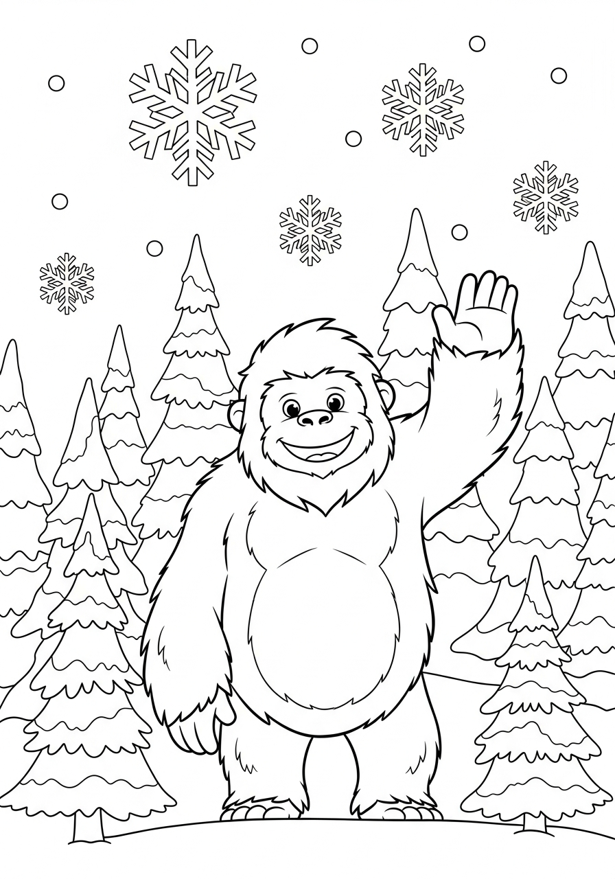 pdf stampare Yeti da colorare