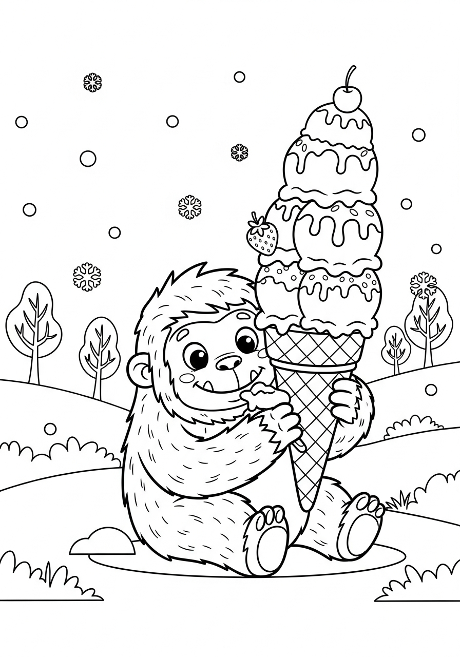 pdf stampare Yeti da colorare 1