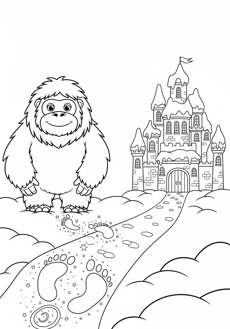 disegni da colorare Yeti per bambini
