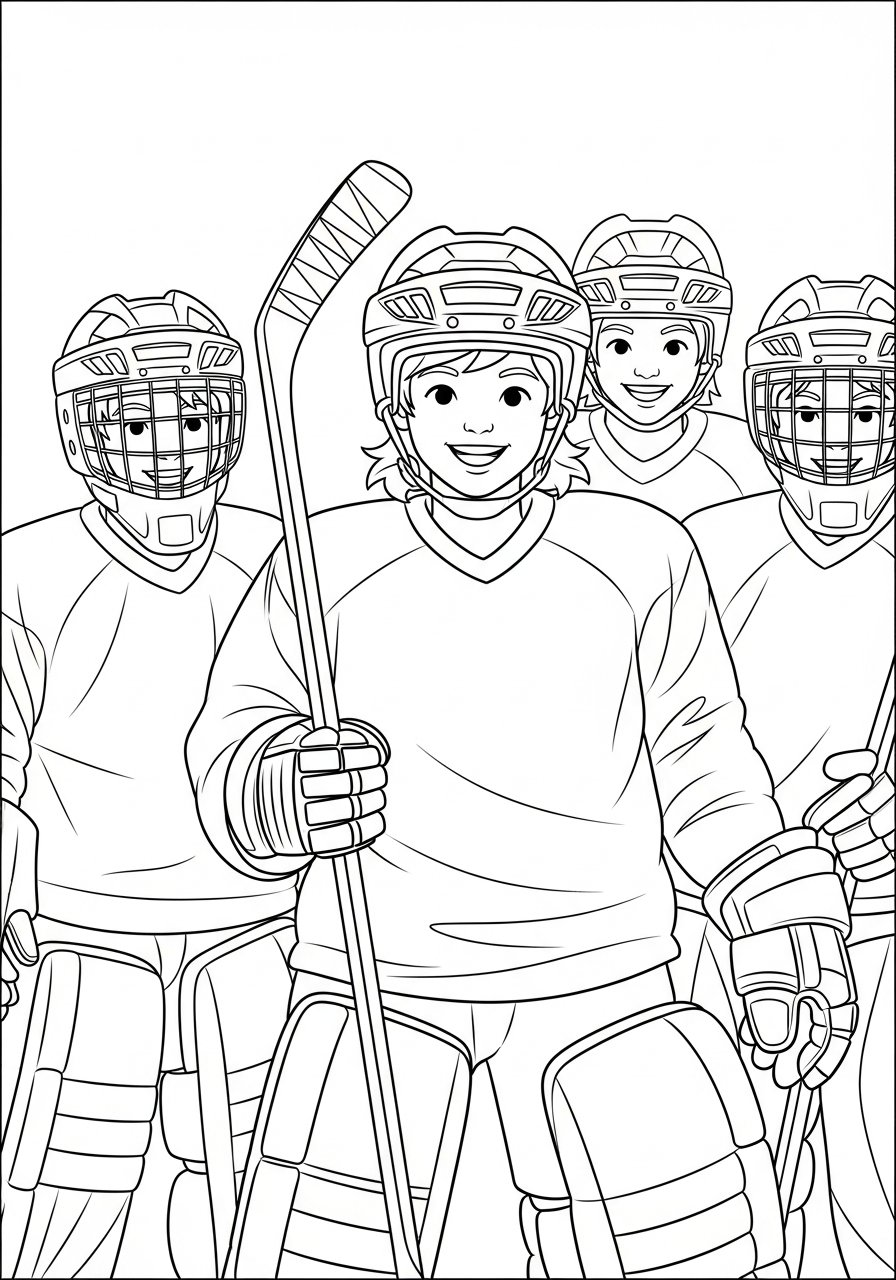 da colorare hockey disegno facile bambini 1