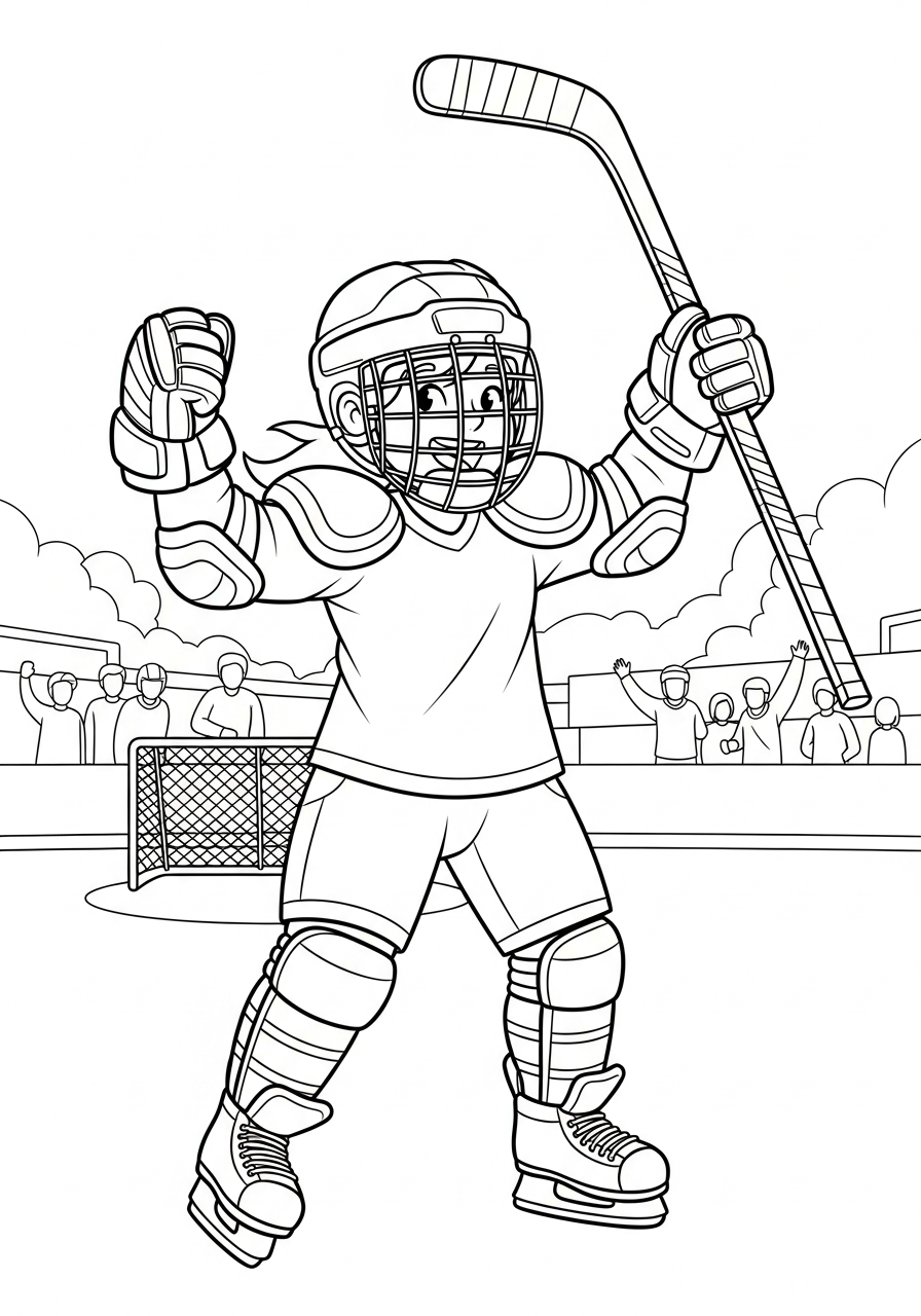 da colorare hockey disegno facile bambini