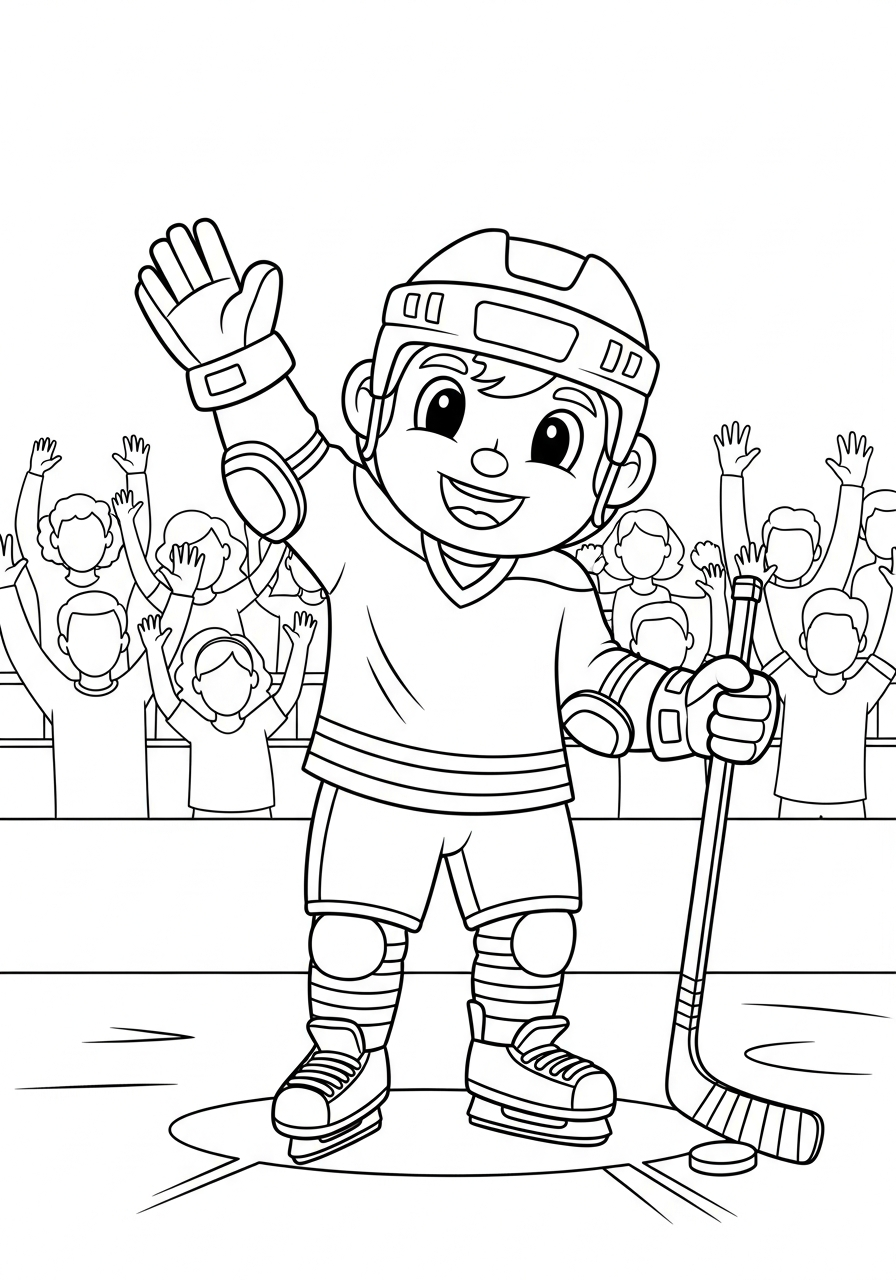 disegni da colorare gratis per bambini di hockey