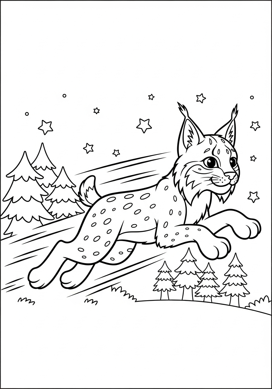 immagini da colorare lince gratis