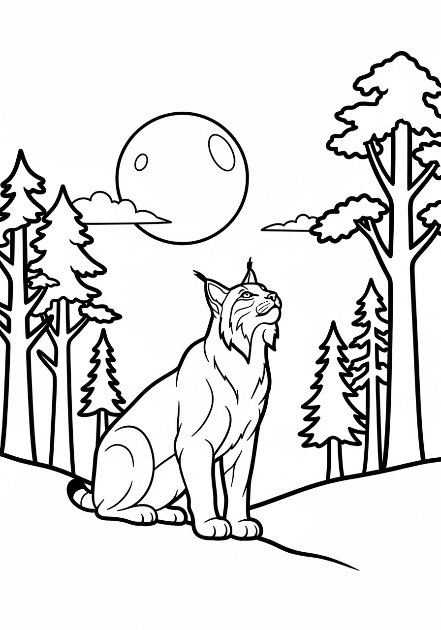 da colorare lince disegno facile bambini