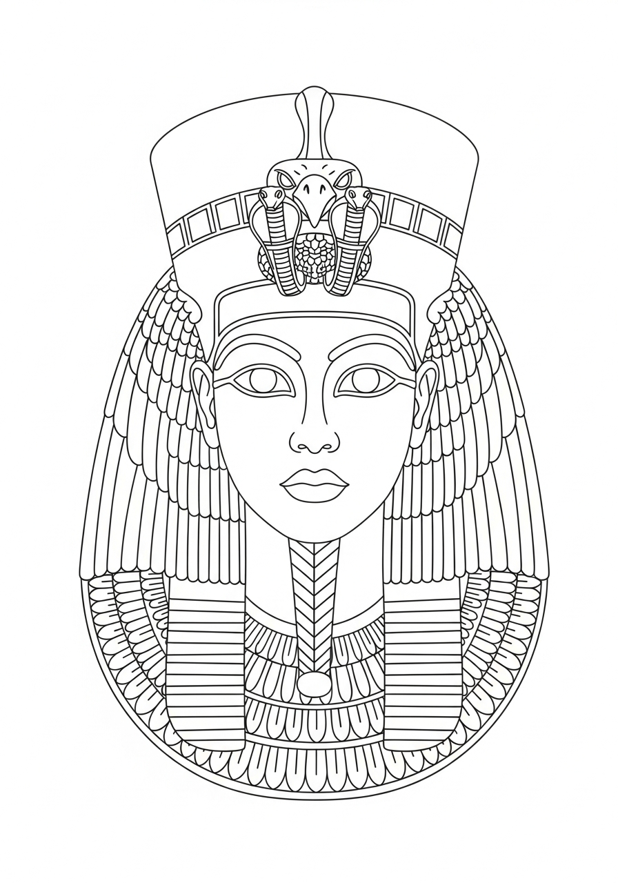 Maschere Egizie 11 maschere egizie disegno da colorare facile 1