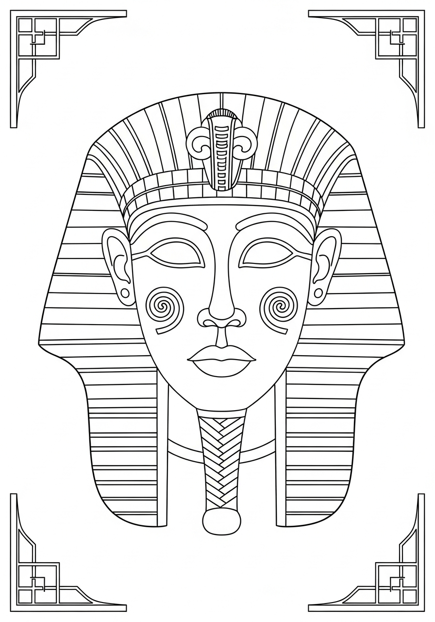 Maschere Egizie 6 disegni da colorare gratis per bambini di maschere egizie