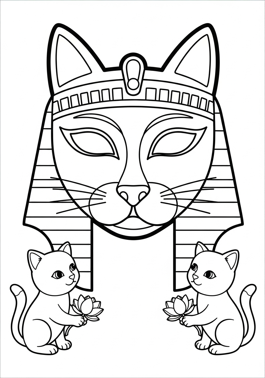 Maschere Egizie 3 disegni maschere egizie da colorare online