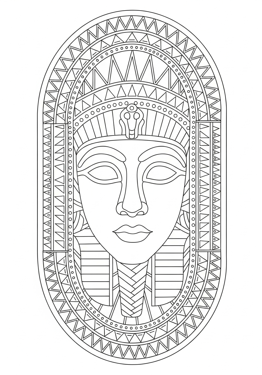 Maschere Egizie 14 disegni di maschere egizie da colorare e stampare