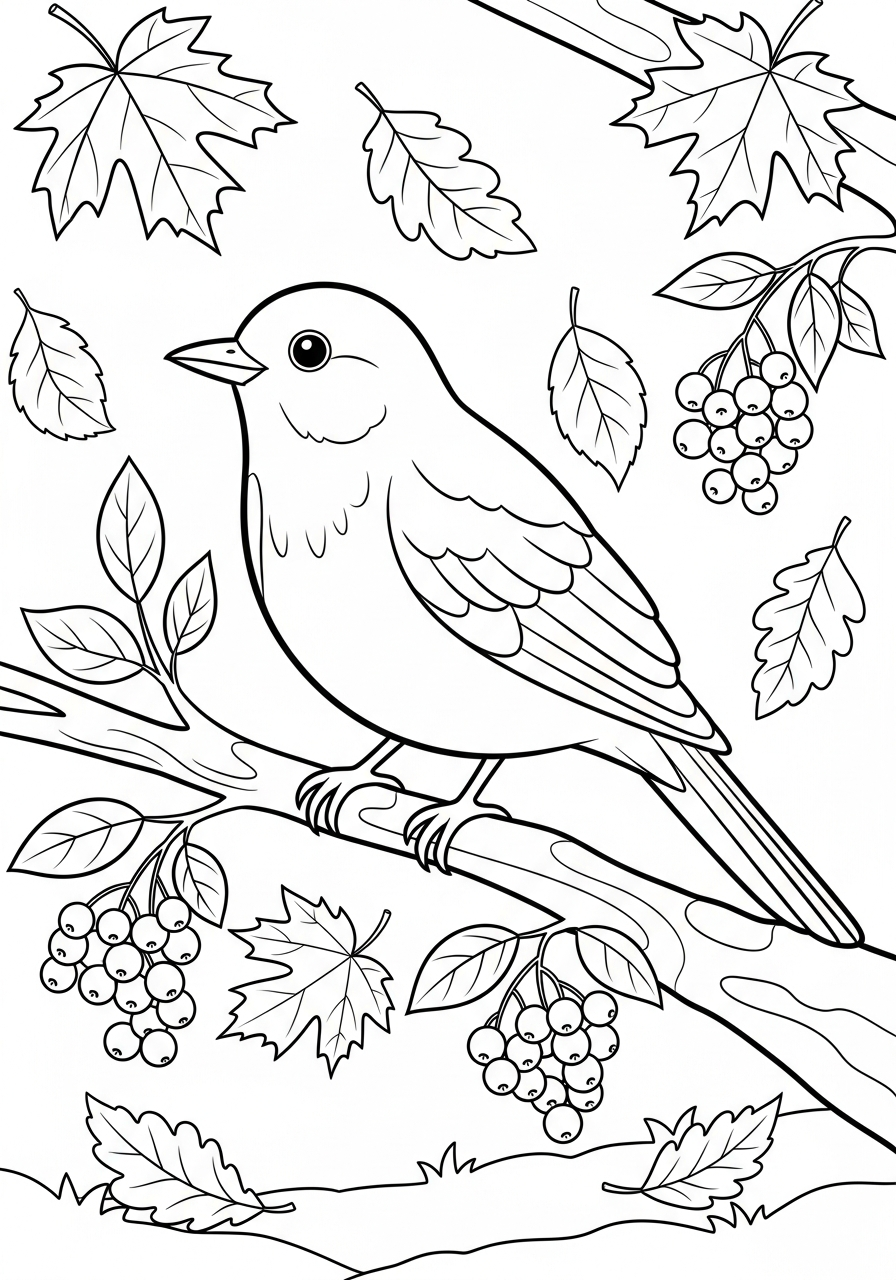 disegno merlo da colorare e stampare 1