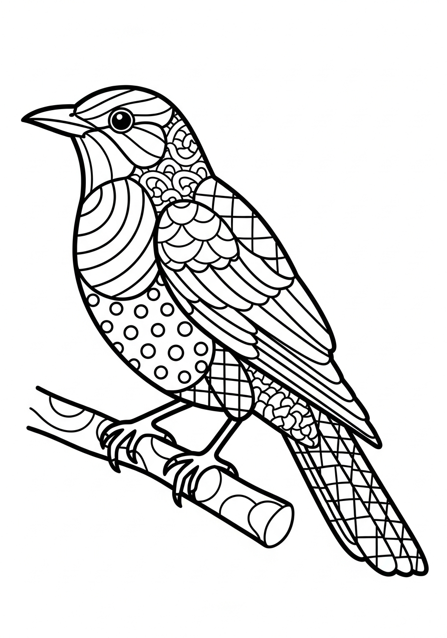 foto merlo da colorare