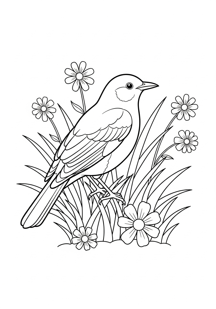 immagini di merlo da colorare e stampare