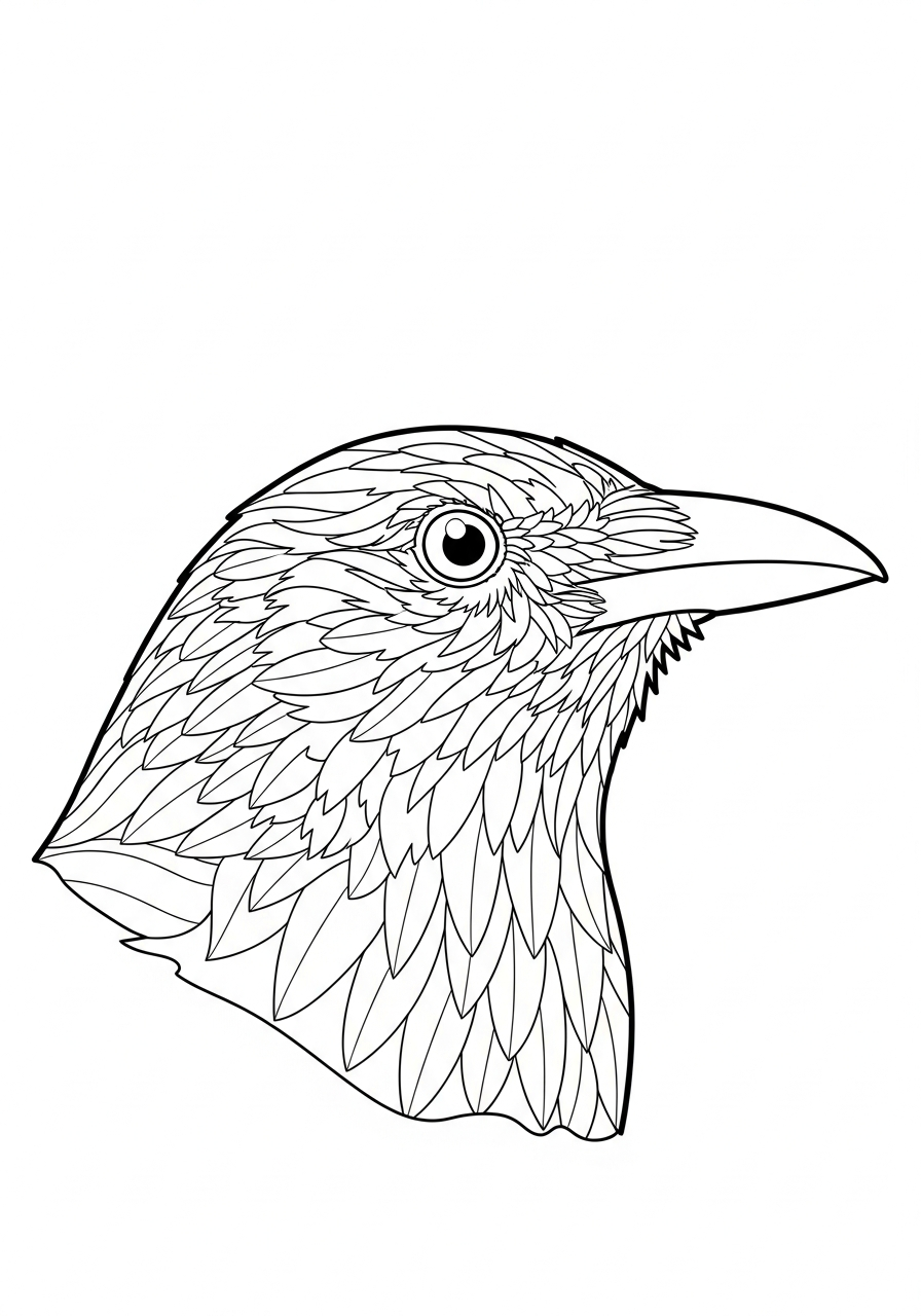 da colorare merlo disegno facile bambini