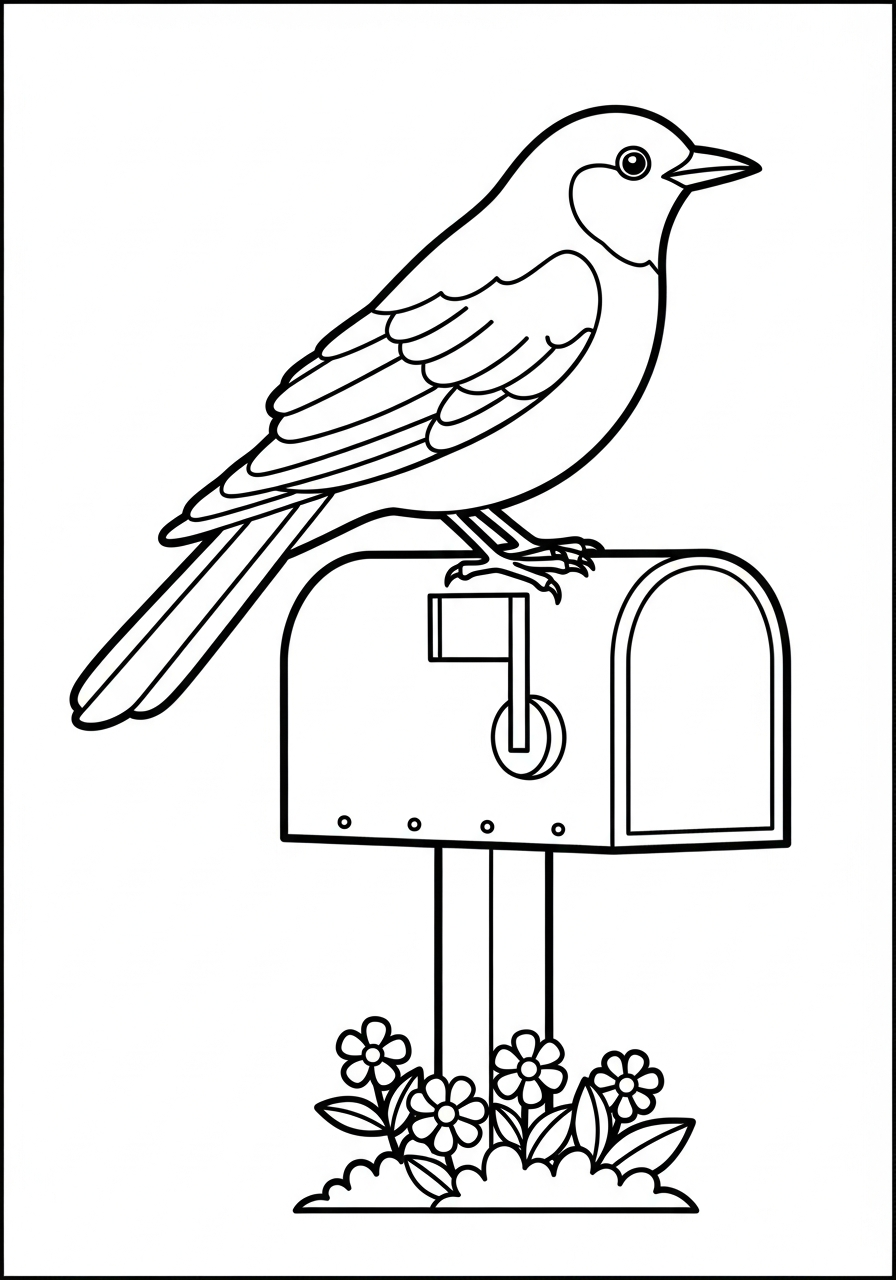 disegni da colorare merlo per bambini