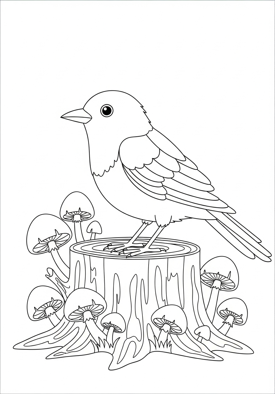 disegni di merlo da colorare per bambini