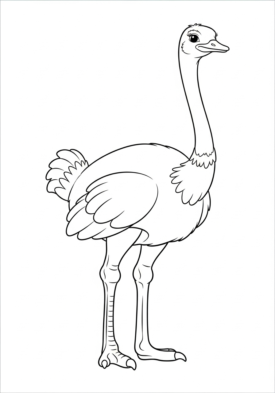 disegni da colorare gratis struzzo