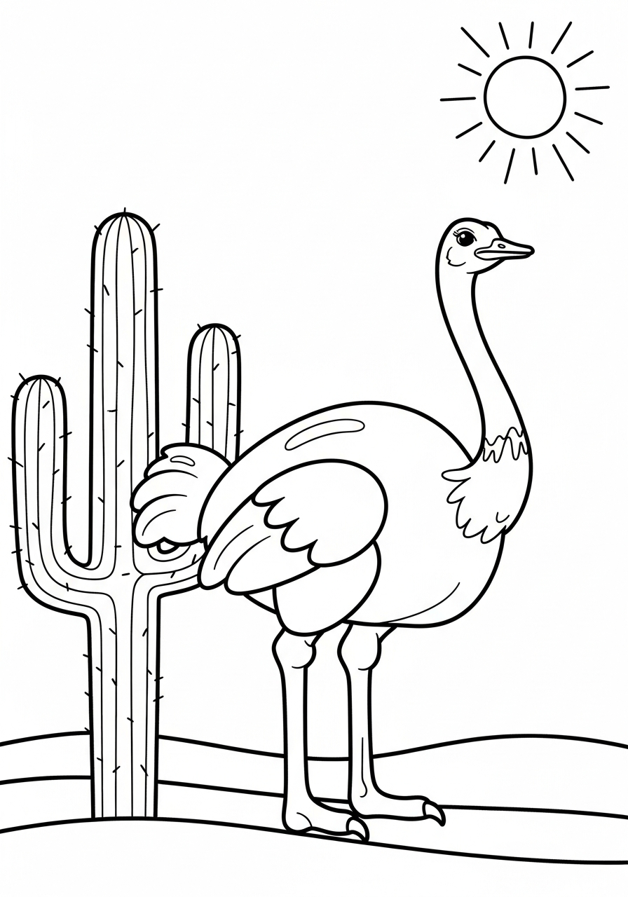 struzzo da colorare facile 1