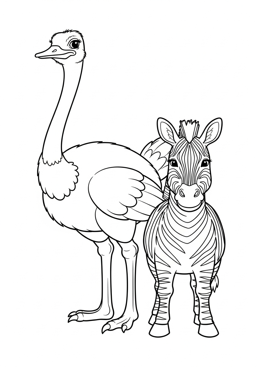 disegni di struzzo da colorare da stampare