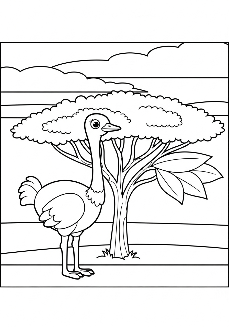 struzzo da colorare e stampare a4