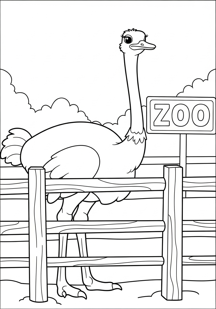 disegni struzzo da colorare gratis