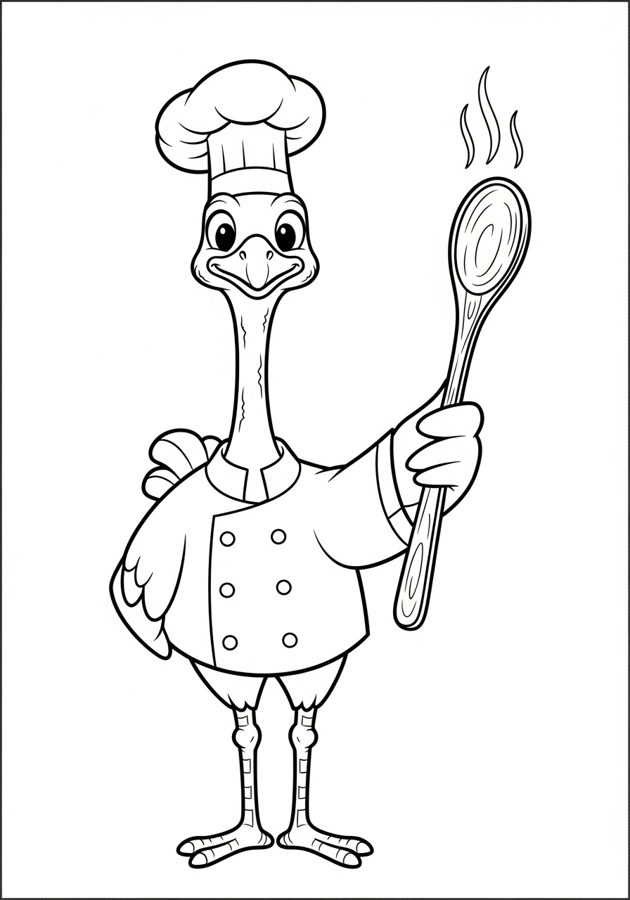 struzzo da colorare facile