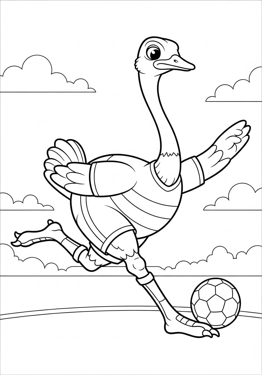 immagine da colorare struzzo