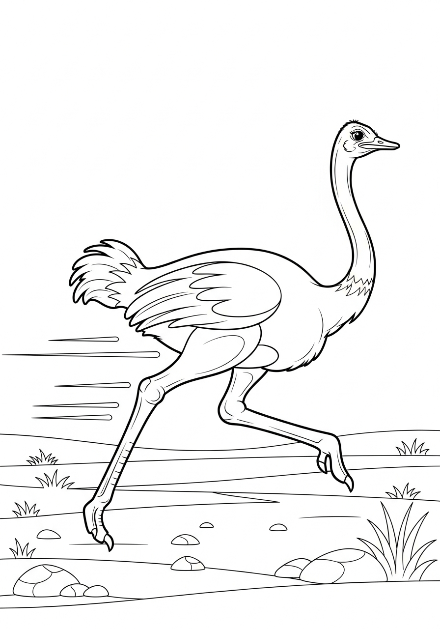 disegni da colorare struzzo pdf