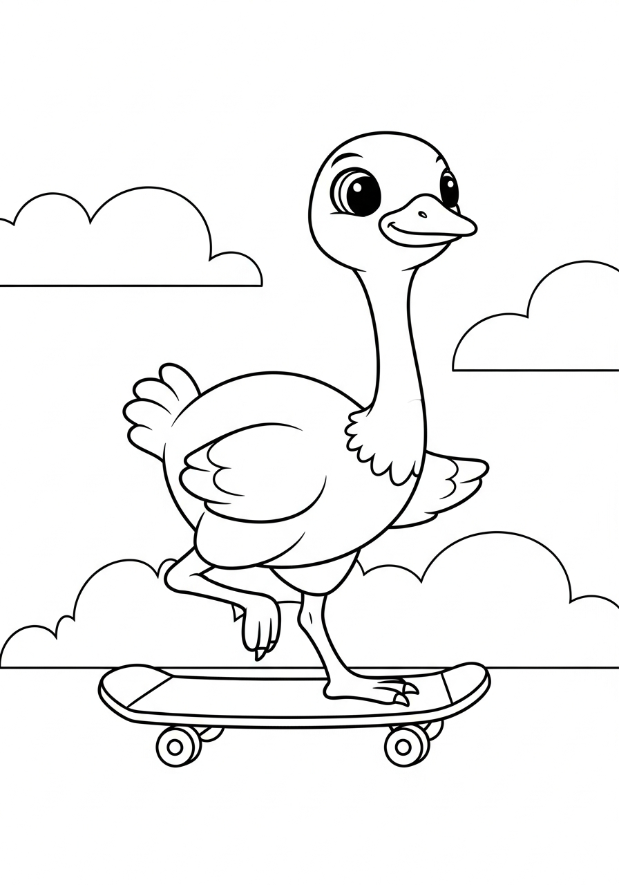 struzzo disegno da colorare facile