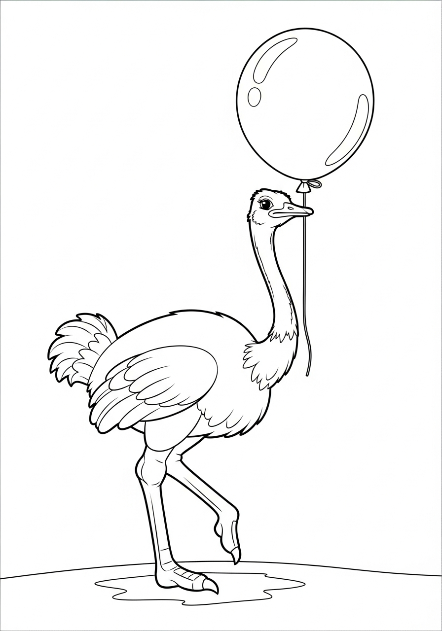 struzzo disegno facile da colorare