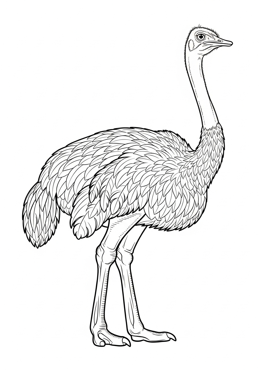 disegni struzzo da colorare per bambini