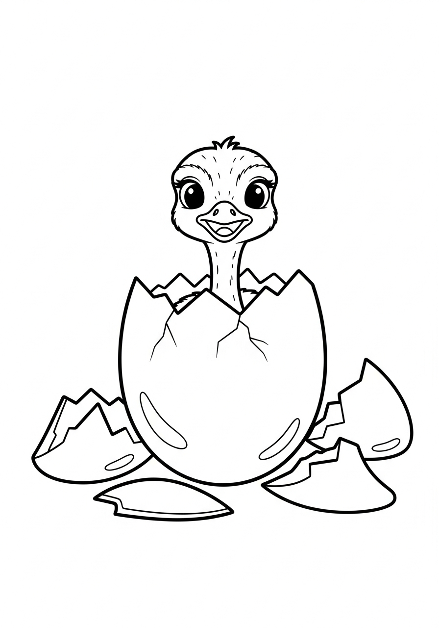 foto struzzo da colorare 1