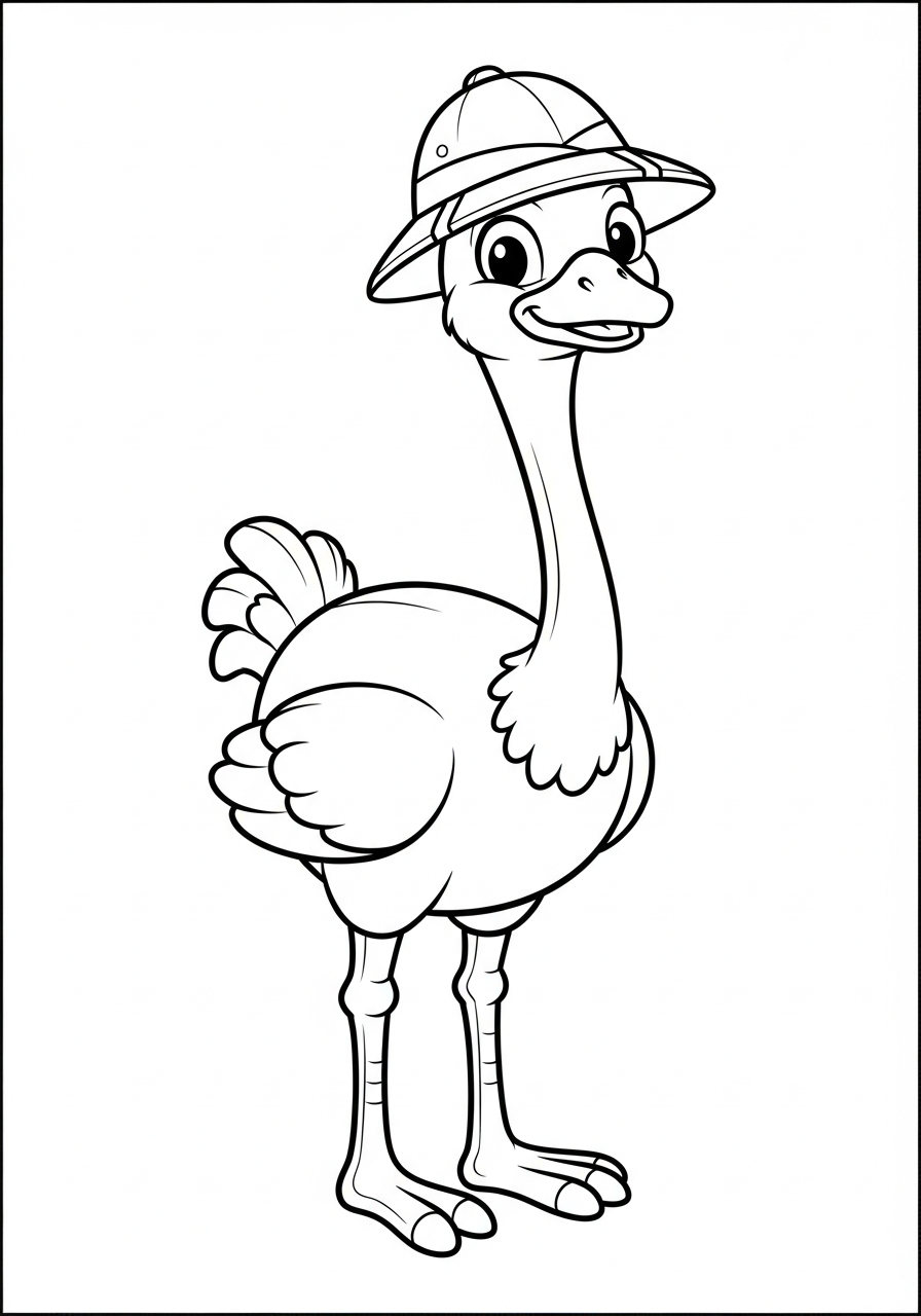 disegni struzzo da colorare pdf