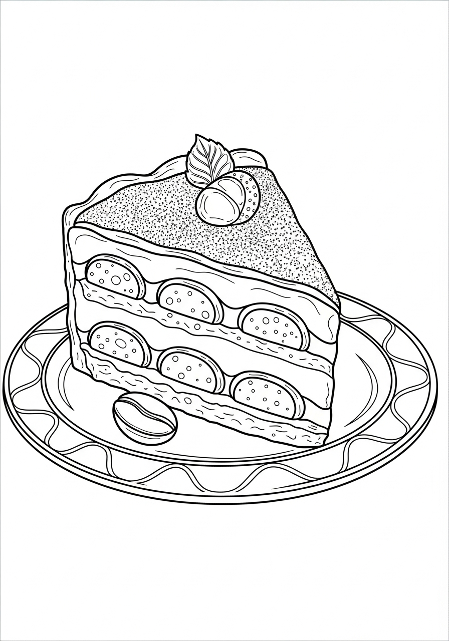disegni tiramisu facili da colorare