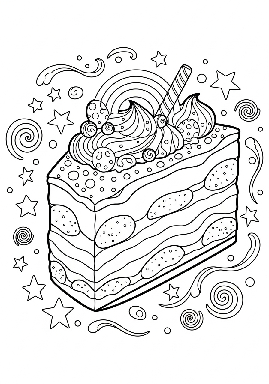 tiramisu da colorare pdf